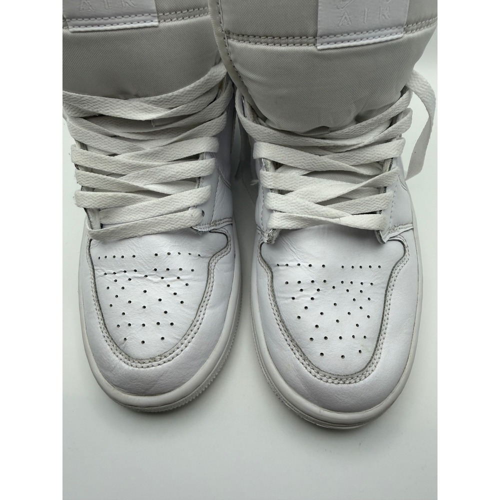 Nike Air Jordan 1 Mid Triple White Leather Sneakers 554724-130 Mens Size 8 - Picture 7 of 12